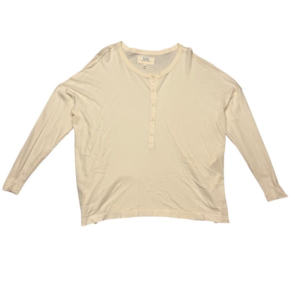 The Great Henley Long Sleeve T Shirt Women's 2/Medium Minimalist Casual Lounge